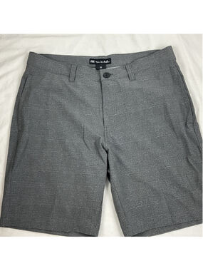 Travis Mathew Men's Size 35 Flat Front Golf Gray Check